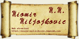 Miomir Miljojković vizit kartica